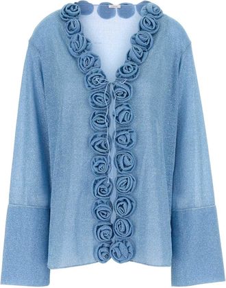 Oséree Light Blue Nylon Blouse