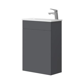 Vicco Conjunto De Muebles De Ba&ntilde;o Amadeo, Antracita, 2 Partes, Con Lavabo