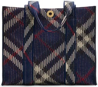 Burberry small Check tote bag - women - Polyamide - OS - Blue