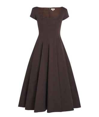 Staud Brown Wells Midi Dress Size S