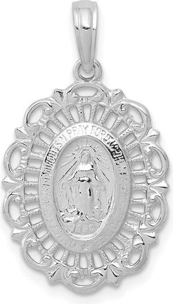 Diamond2Deal 14k Gold Oval Miraculous Medal Pendant