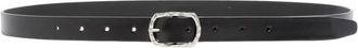 Ann Demeulemeester Accessoires, Dames, Zwart, 85 CM, Leer, Garland 2 cm Riem met Gehamerde Gesp