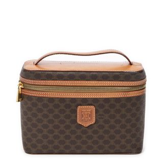 Celine Pre-owned Womens Vintage Top Handle Toiletry Pouch Handbag - Brown - One Size