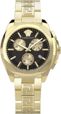 Versace Chrono Lady 40mm - Dames - Horloges - Geel - ONE Size - Accessoires