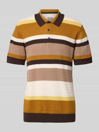 Scotch & Soda Regular Fit Poloshirt mit Knopfleiste in Camel, Gr&ouml;&szlig;e XXL