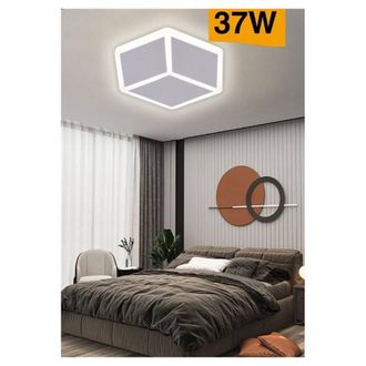 Trade Shop Trade Shop - Plafoniera Led Forma Cubo 3d Da Soffitto 37w Bianca 3 Colorazioni Luce C52-b3c
