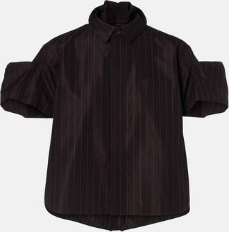 sacai Top in misto cotone gessato