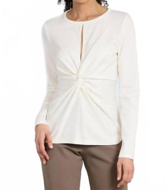 Lola & Sophie Keyhole Lux Ponte Top In White