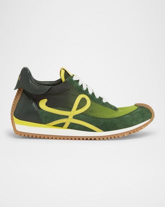Loewe Flow Runner Suede and Leather Sneakers
