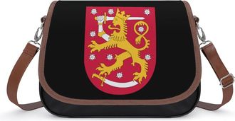 Generic Coat Arms of Finland Crossbody Bag Womens Handbag PU Message Bags Shoulder Purse with Adjustable Strap