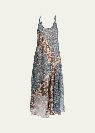 Dries Van Noten Dibelle 40 Sleeveless Silk Midi Dress