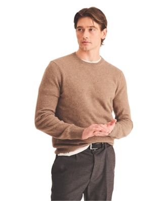Naadam Mens The Original Cashmere Crewneck Sweater, Brown Sugar, XL