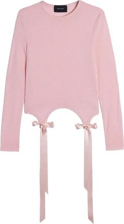 Simone Rocha Tops, Dames, Roze, S, T-shirt met strikken