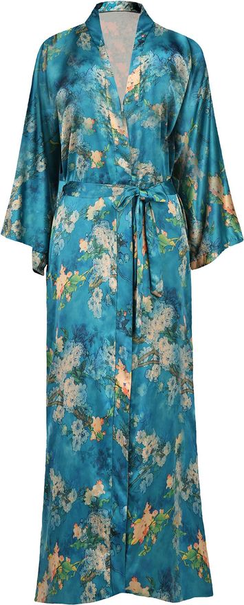 Babeyond Womens Long Kimono Robes Dressing Gown Satin Floral Kimono Robe  Long Chinese Japanese Style for Nightwear Girls Bonding Party Wedding  Pajama Party(Sty from 26.89 - on Stylight