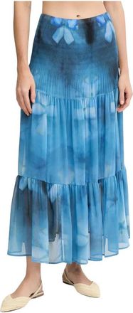 Sandro Ferrone A-lijn Midi Rok - Dames - Midirokken - Blauw - M - Leer - Rokken