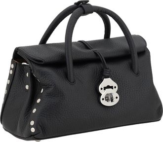 Zanellato Womens Dotta Centauro Shoulder Bag Black Nero Calf Leather Bos Taurus