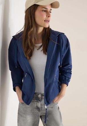 Cecil Kurzjacke CECIL, Damen, Gr. XXL (46), sporty denim blau, Web, Obermaterial: 56% Baumwolle, 44% Polyester. Futter: 100% Polyester, unifarben, l&auml;ssig ge