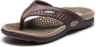 Generic Mens Flip-Flop Anti-Slip Lightweight Beach Slippers Solid Color House Shoes For Men Uk Utilitarian Breathable Sporty Slipper Comfy Flat Bathroom Shoe 