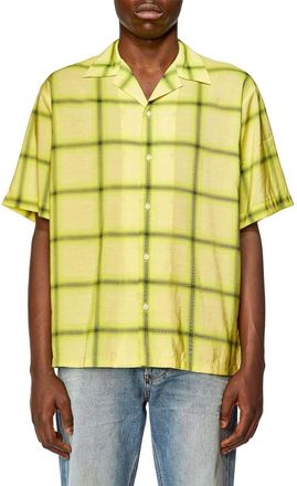 Diesel Mens Nabil Check Shirt in Green - Size X-Large