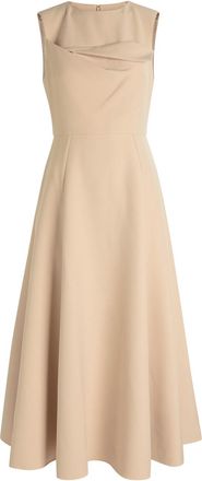 Roland Mouret Panelled Crepe Midi Dress - Cream - 12 (UK16 / XL)