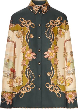 Zimmermann PRINTED SATIN SHIRT WITH A SCARF MOTIF - Zimmermann - Woman