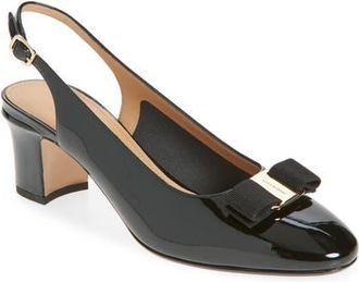 Ferragamo Vetty Slingback Pump in Nero Biscotto at Nordstrom, Size 6.5