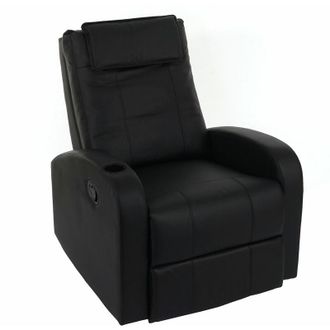 Hhg Hhg - Sill&oacute;n Tv Durham, Sill&oacute;n Tv Reclinable, Polipiel, Negro