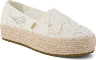 Toms Valencia Platform Espadrille in Natural Lace at Nordstrom, Size 5.5