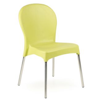 Dmora Silla Para Exteriores Linder, Una Silla Apilable, Made In Italy, Soporta 120 Kg, Verde