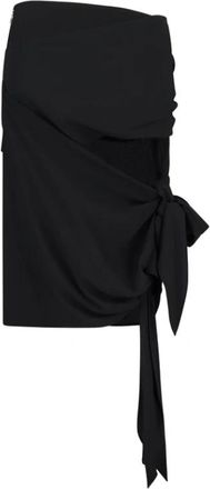The Attico Midi ROK Crepe - Dames - Midirokken - Zwart - 2XS - Rokken