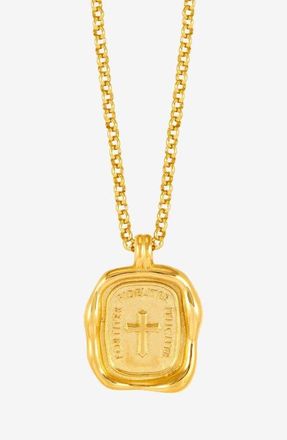 Dower & Hall Mens Success Talisman Necklace in Yellow Gold Vermeil at Nordstrom, Size 22
