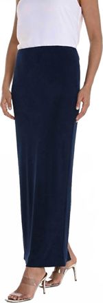 Frank Lyman Design High Waist Pull On Pencil Maxi Skirt In Midnight
