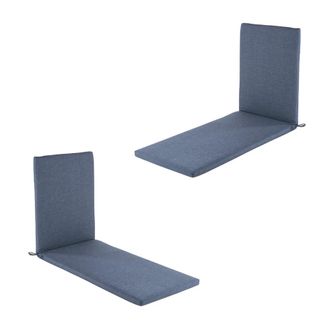 ED&Egrave;N JARD&Iacute; Pack de 2 cojines para tumbona olefin azul 196x60x5 cm