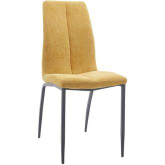 Home Heavenly Home Heavenly - Pack 4 Sillas Comedor Tapizadas Ingrid, Con Respaldo Alto Y Detalle Lineal. Asiento Ergon&oacute;mico Patas De Color N Color: Mostaza
