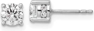 Diamond2Deal 14k White Gold 1 Ct Lab Grown Diamond Stud Post Earrings