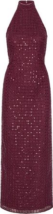 Rotate Beaded Maxi Dress Bordeaux