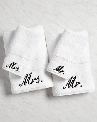 Linum Home Textiles Linum Home Textiles Mr. & Mrs. Embroidered 4pc Towel Set