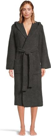 Barefoot Dreams CozyChic(r) Ribbed Hooded Robe Womens Robe Carbon : 2 (US 10-14), Polyester