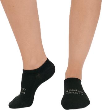 Bambu Bam&bu Womens Premium Bamboo Viscose No Show Uplifting Message Socks - 4 Pairs - Black - Medium - 5-8