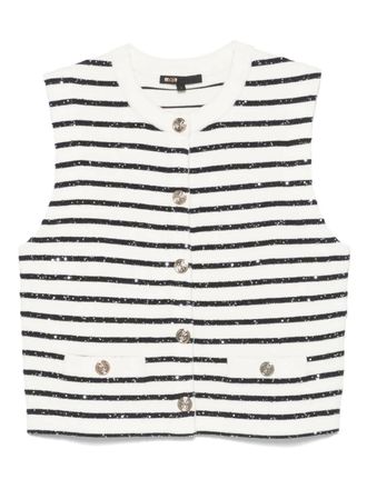 Maje striped vest - White