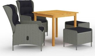 vidaXL Juego De Comedor Para Jard&iacute;n 5 Piezas Gris Claro Vidaxl