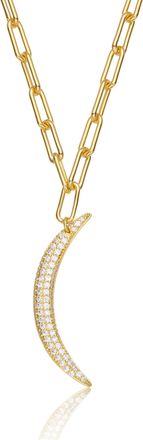 Rachel Glauber 14k Gold Plated Cubic Zirconia Charm Necklace