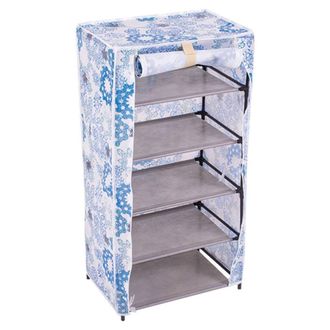 Trade Shop Trade Shop - Scarpiera Salvaspazio Porta Scarpe Tessuto Tnt 44 X 30 X 89 Cm Azzurro