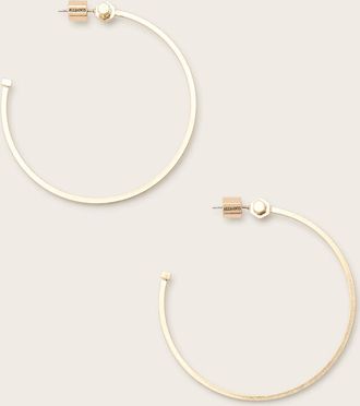 AllSaints Womens Brass Toggle Large Hoop Earrings, Size: One Size