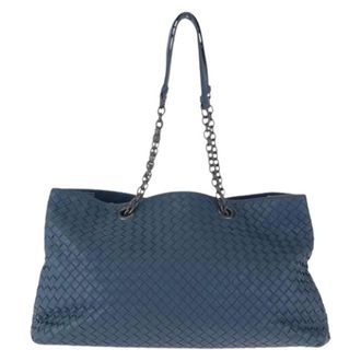 Bottega Veneta Pre-owned Tote Bags, female, Blue, Size: ONE SIZE Pre-owned Vintage Shoulder Tote Bag