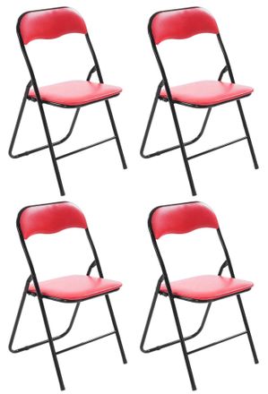 Clp Clp - Set De 4 Sillas Plegables Felix Rojo/negro
