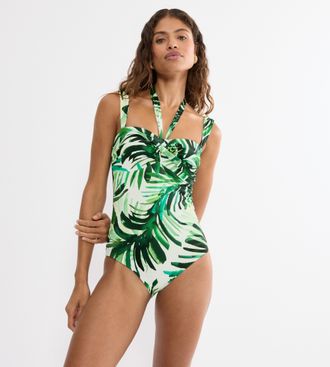 Triumph Badeanzug TRIUMPH Summer Palm OPD, Damen, Gr. 38, Cup E, gr&uuml;n combination, Microfaser, Obermaterial: 55% Polyamid, 45% Elasthan, Badeanz&uuml;ge Badeanzug,