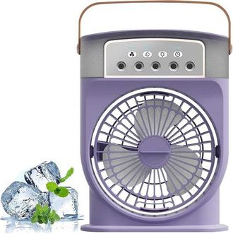 No Brand Ventilador Nebulizador - Enfriador Personal - Refrigeraci&oacute;n Para Exteriores - Pulverizador De Cinco Orificios - Dep&oacute;sito De Agua De 600 Ml - Morado