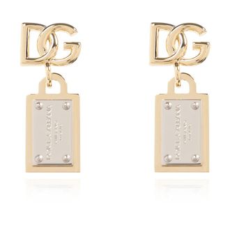 Dolce & Gabbana Messing clip-on oorbellen - Dames - Oorbellen - Geel - ONE Size - Accessoires