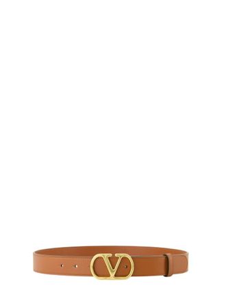 Valentino Garavani Brown VLogo Buckle Belt